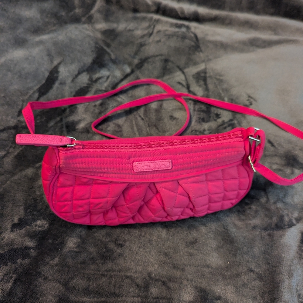 Vera Bradley Frannie Crescent Crossbody Bag Pink Purse